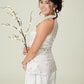 Vân - Wisp Crystal White Scalloped Yem Inspired Top Only, No Pants