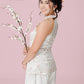 Vân - Wisp Crystal White Scalloped Yem Inspired Top Only, No Pants