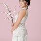 Vân - Wisp Crystal White Scalloped Yem Inspired Top Only, No Pants 57A