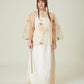 Vân - Gold and Maroon Dragon Embroidery Sheer Coat Top Only, No Pants