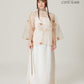 Vân - Gold and Maroon Dragon Embroidery Sheer Coat Top Only, No Pants