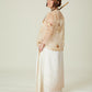 Vân - Gold and Maroon Dragon Embroidery Sheer Coat Top Only, No Pants