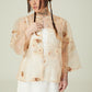 Vân - Gold and Maroon Dragon Embroidery Sheer Coat Top Only, No Pants
