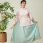Vân - Reverie Pink Lotus Sheer Sleeves Top Only, No Pants