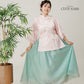 Vân - Reverie Pink Lotus Sheer Sleeves Top Only, No Pants