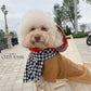 Pet Light Brown Ba Ba Ao Dai with Checkered Scarf 45B