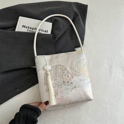 Silk Tassel Cord Bucket Bag | Ao Dai Accessories