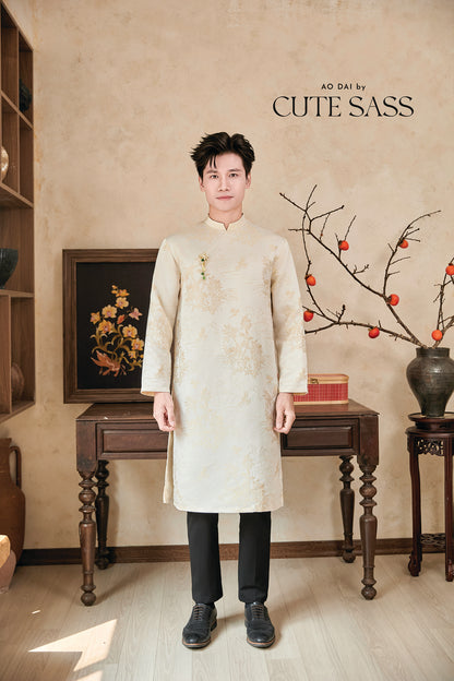 Gia Nghi - Family Cream Pink Peony Matching Ao Dai Set 61D/63C