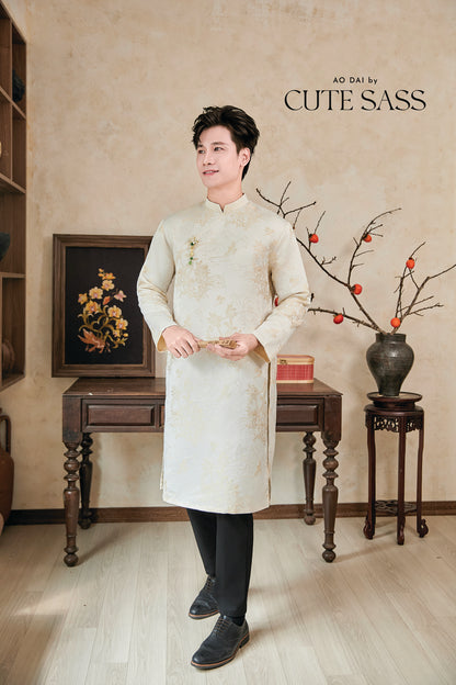 Gia Nghi - Family Cream Pink Peony Matching Ao Dai Set 61D/63C
