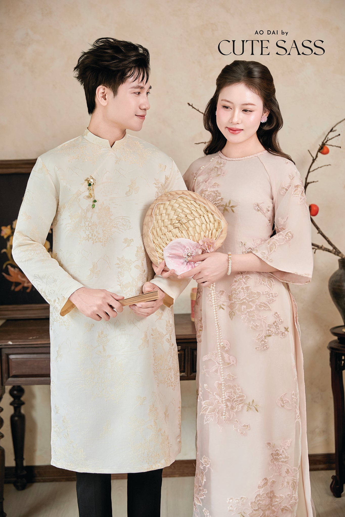 Gia Nghi - Family Pink Peony Matching Ao Dai Set