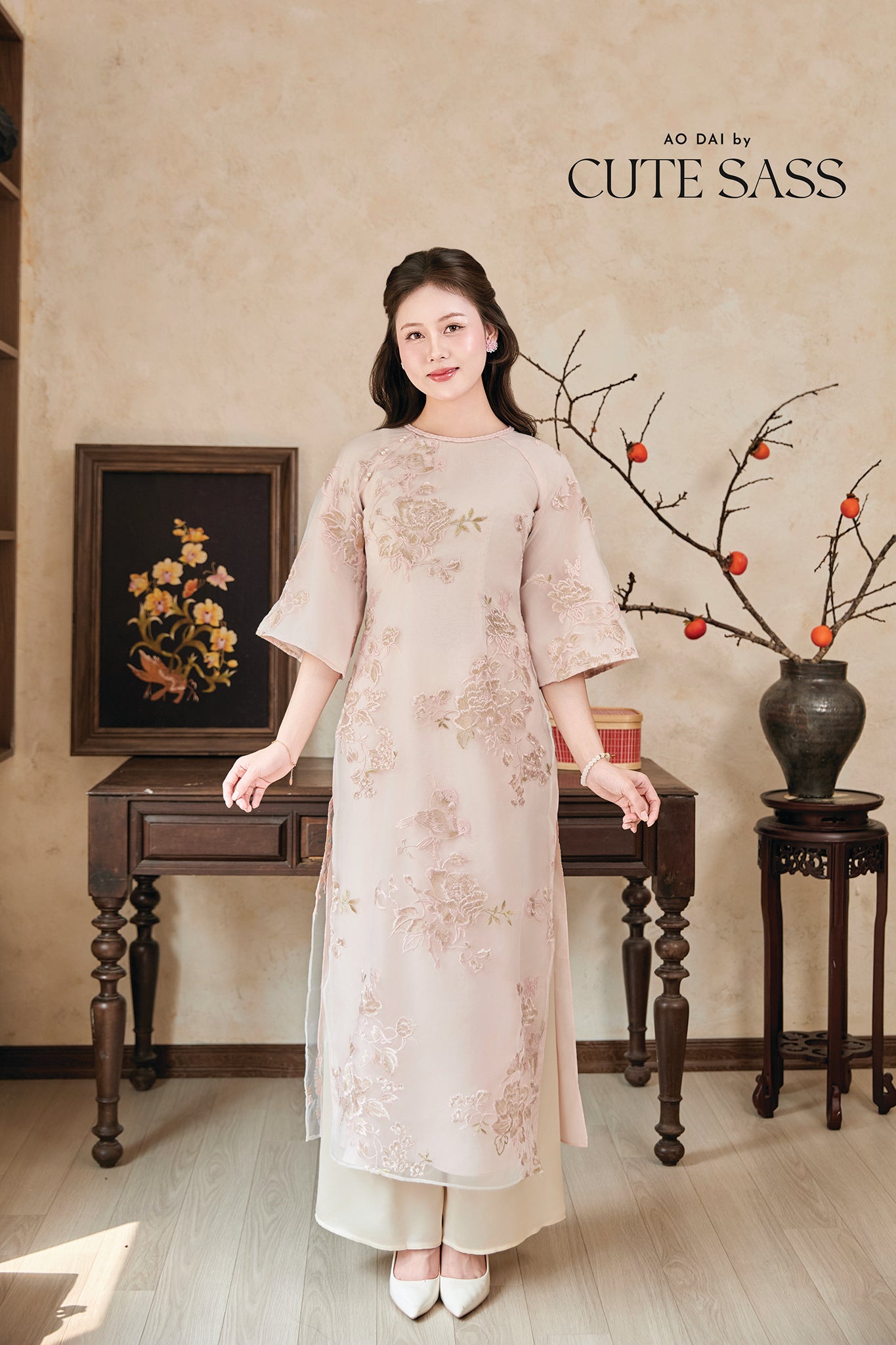 Gia Nghi - Family Pink Peony Matching Ao Dai Set