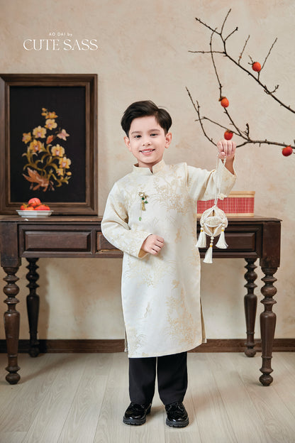 Gia Nghi - Family Cream Pink Peony Matching Ao Dai Set 61D/63C