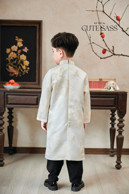 Gia Nghi - Family Cream Pink Peony Matching Ao Dai Set 61D/63C