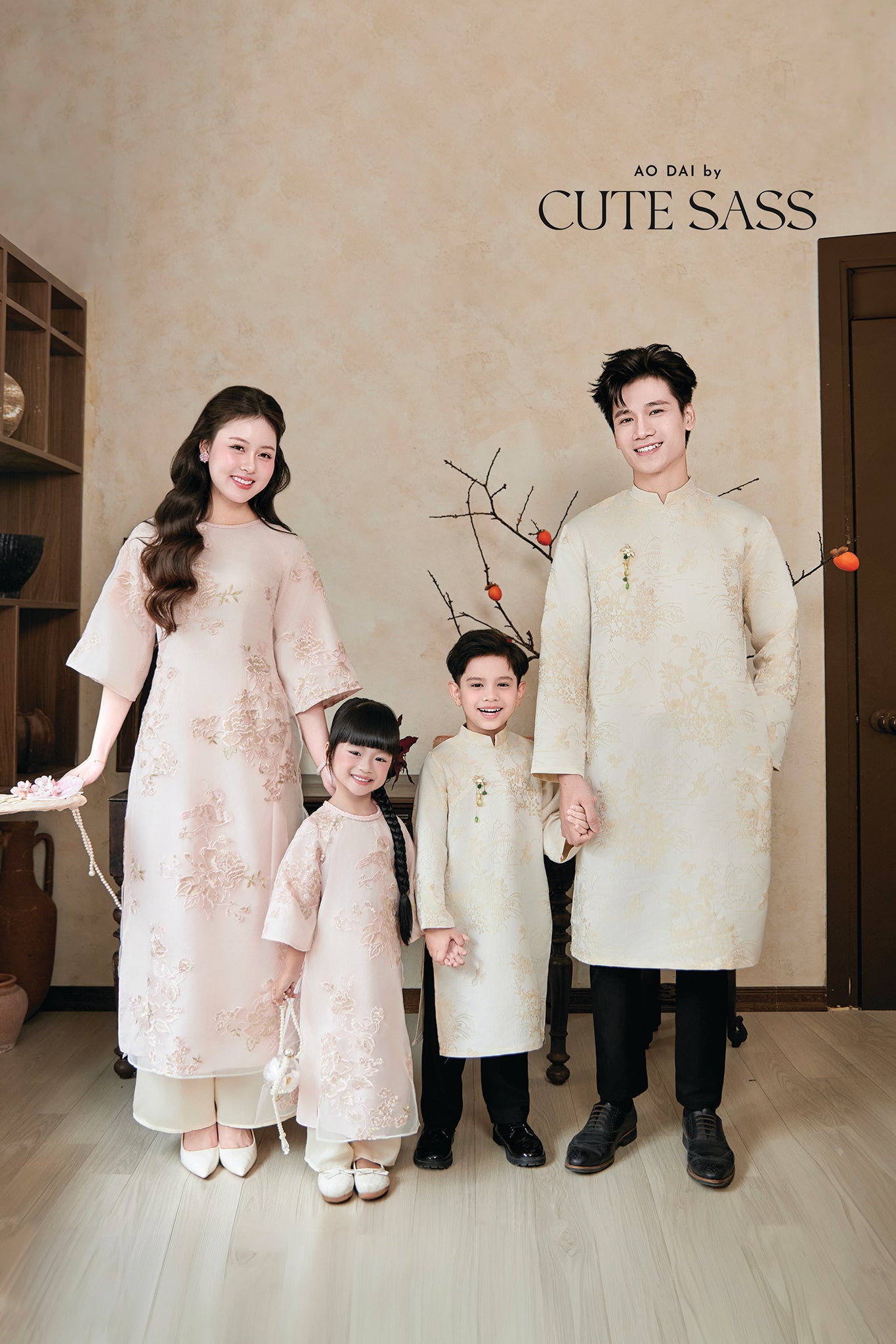 Gia Nghi - Family Pink Peony Matching Ao Dai Set
