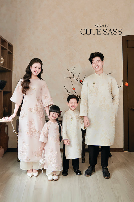 Gia Nghi - Family Pink Peony Matching Ao Dai Set