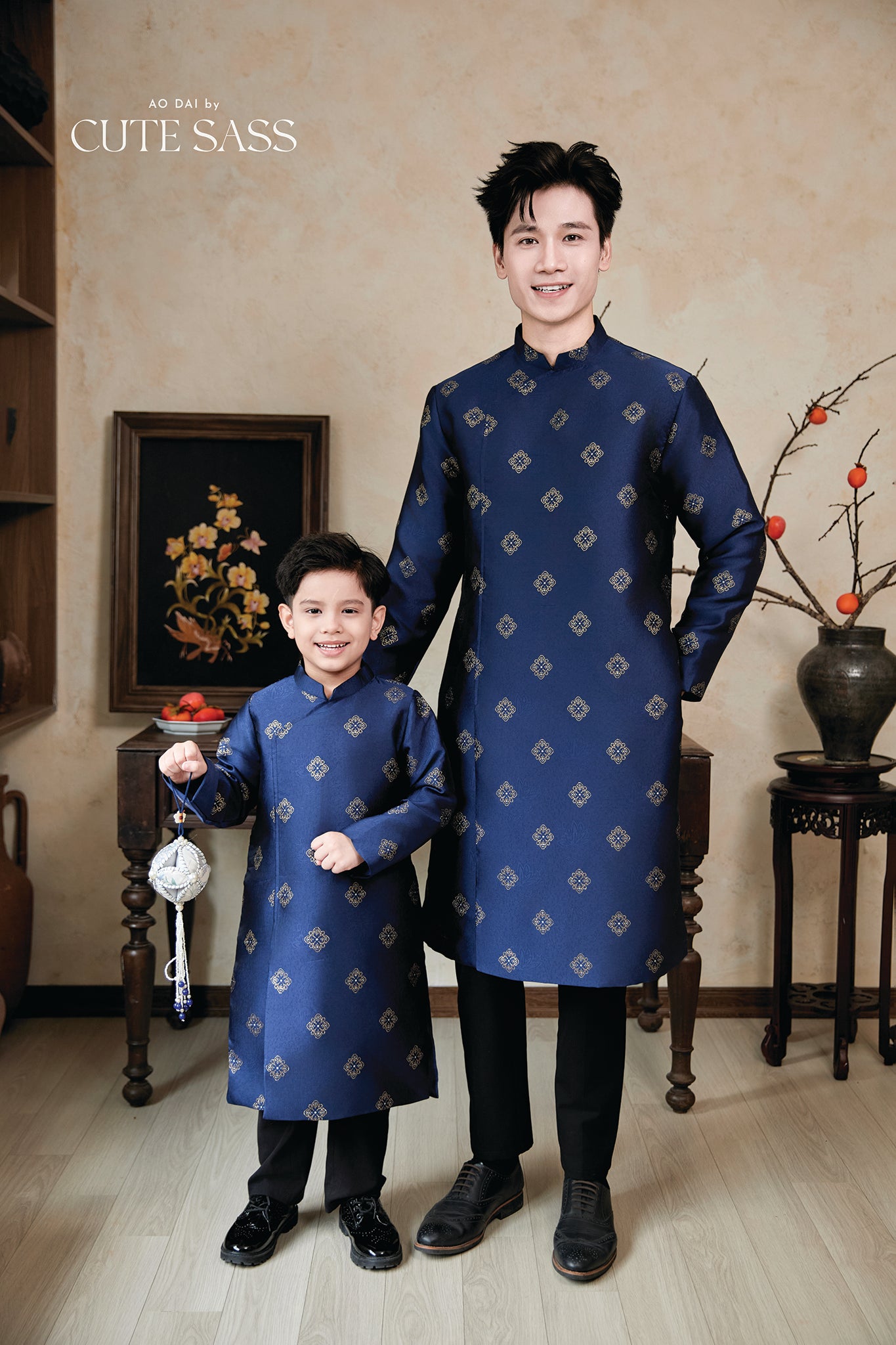 Gia Nghi - Family Blue Mountain Matching Ao Dai Set
