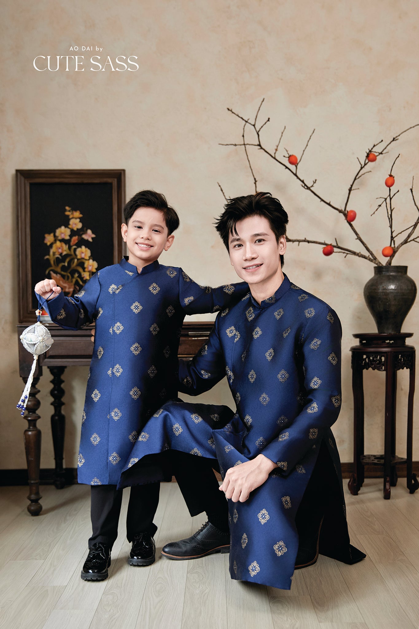 Gia Nghi - Family Blue Mountain Matching Ao Dai Set
