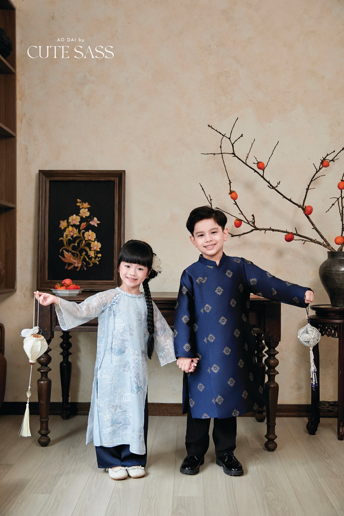 Gia Nghi - Family Blue Mountain Matching Ao Dai Set