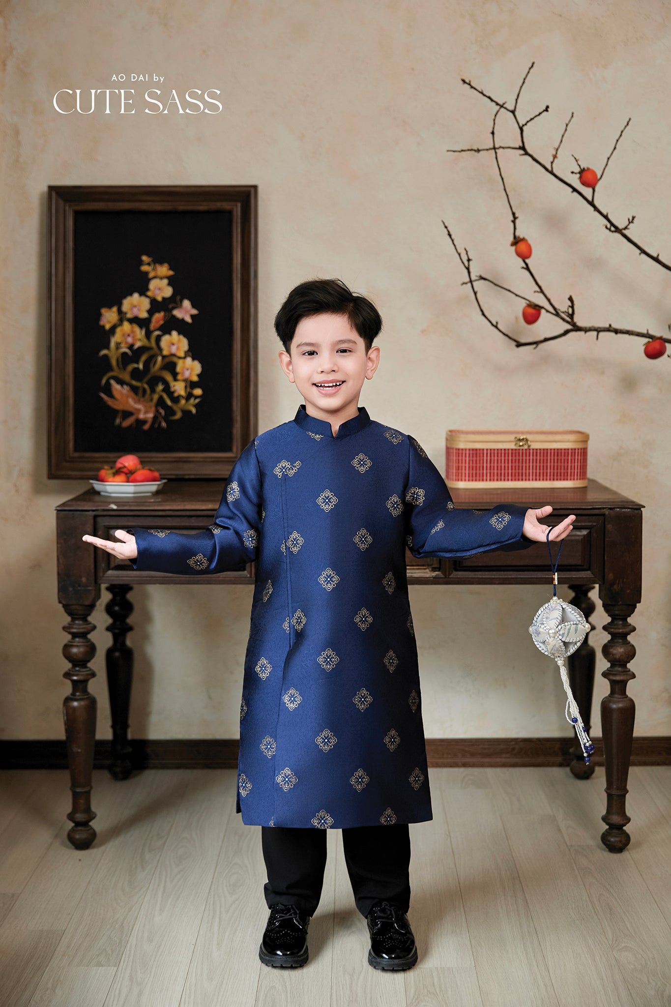 Gia Nghi - Family Blue Mountain Matching Ao Dai Set