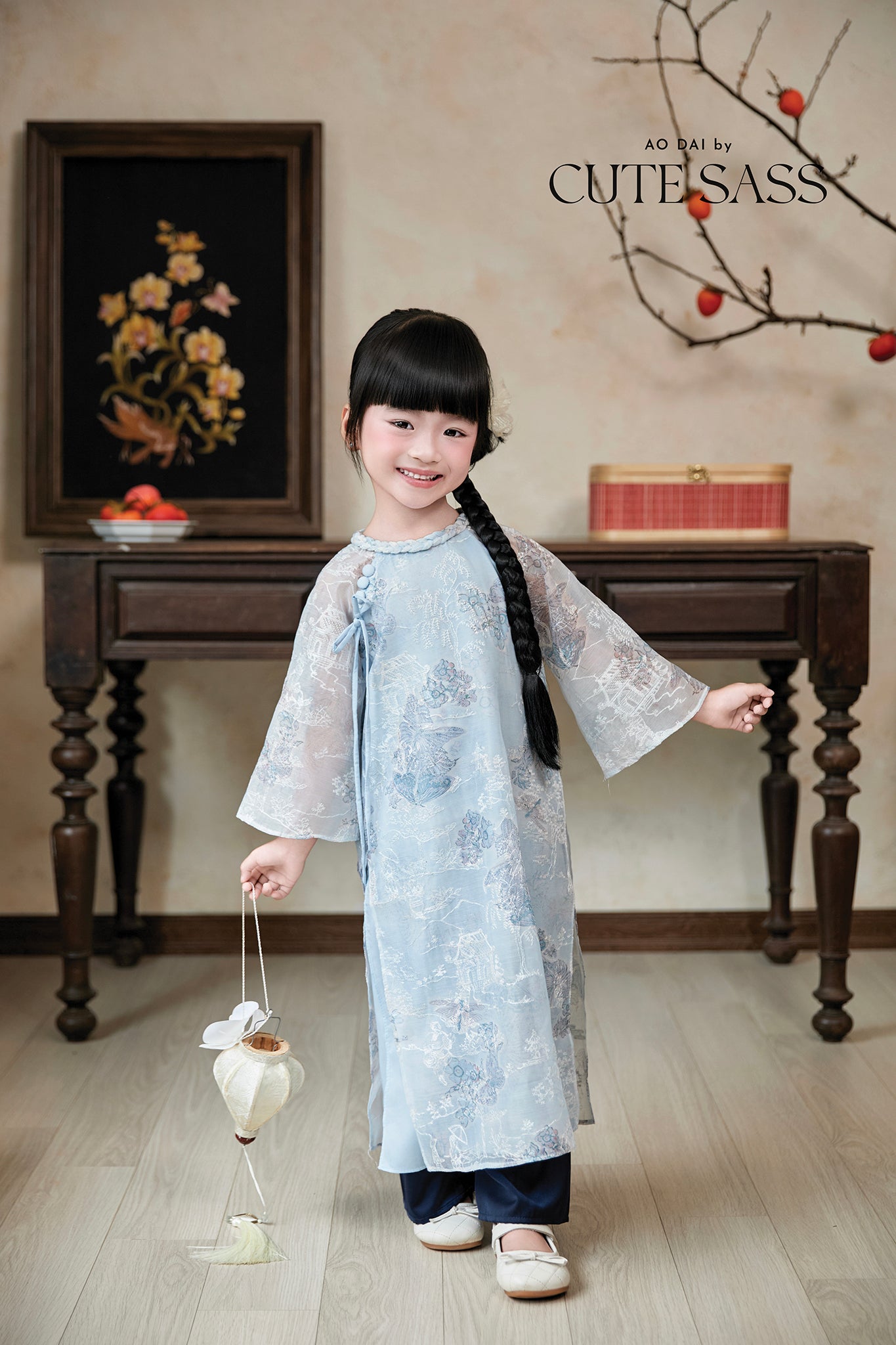 Gia Nghi - Family Blue Mountain Matching Ao Dai Set