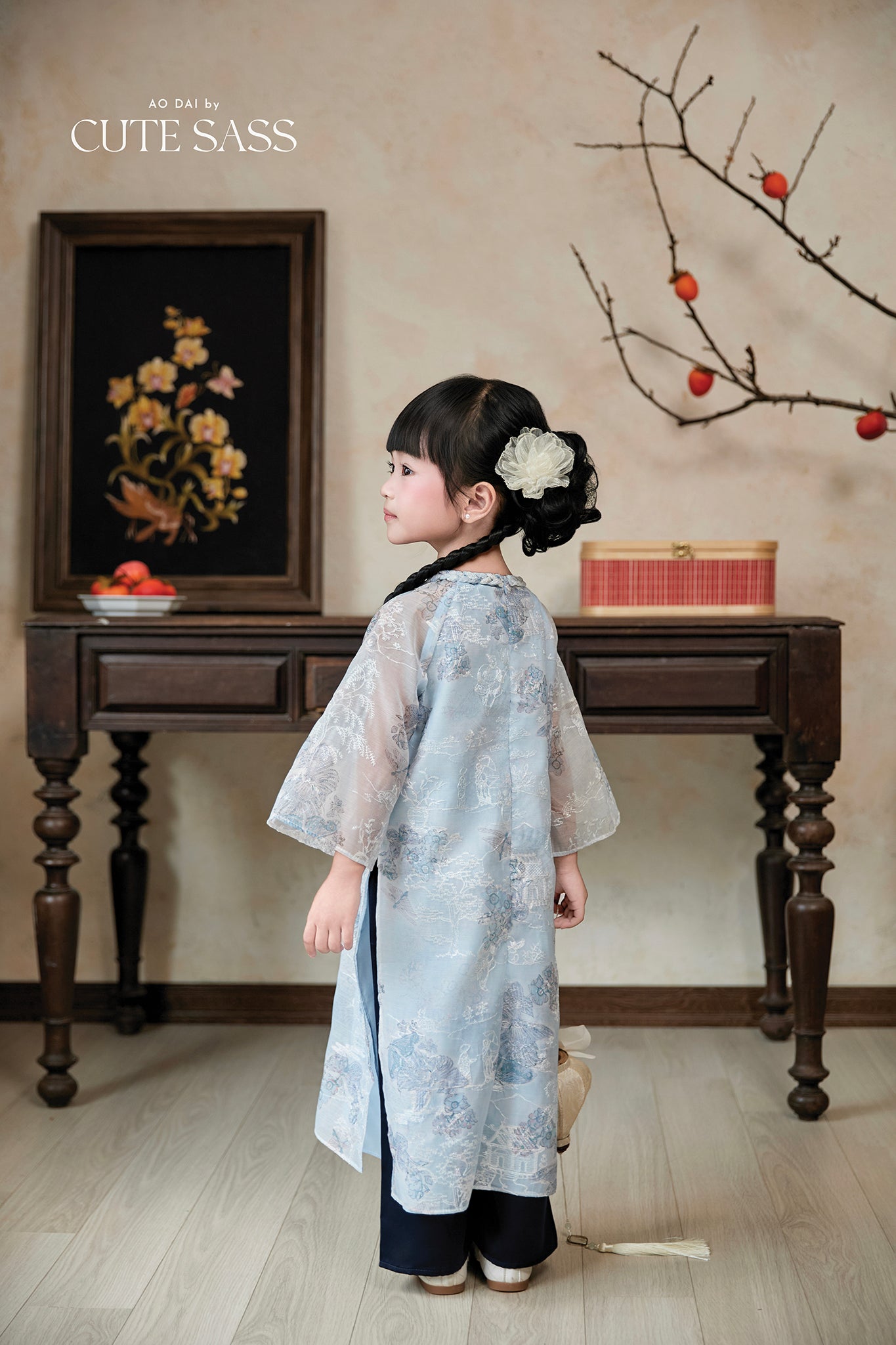Gia Nghi - Family Blue Mountain Matching Ao Dai Set