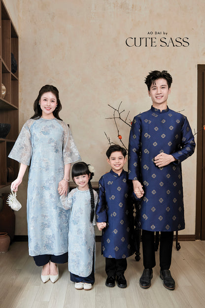 Gia Nghi - Family Blue Mountain Matching Ao Dai Set 51C/49D