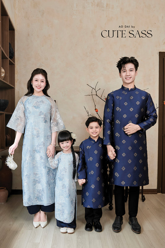 Gia Nghi - Family Blue Mountain Matching Ao Dai Set