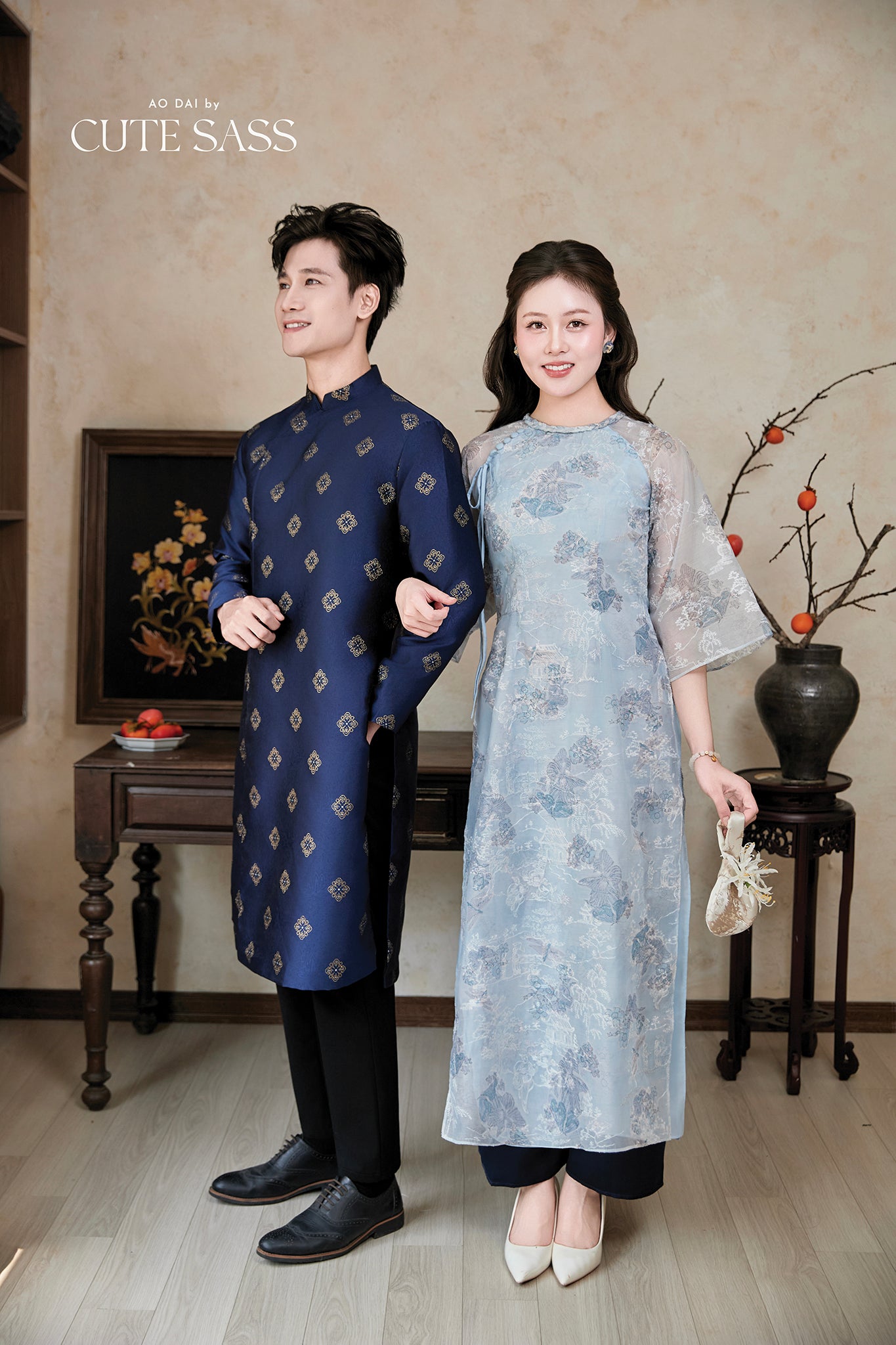 Gia Nghi - Family Blue Mountain Matching Ao Dai Set