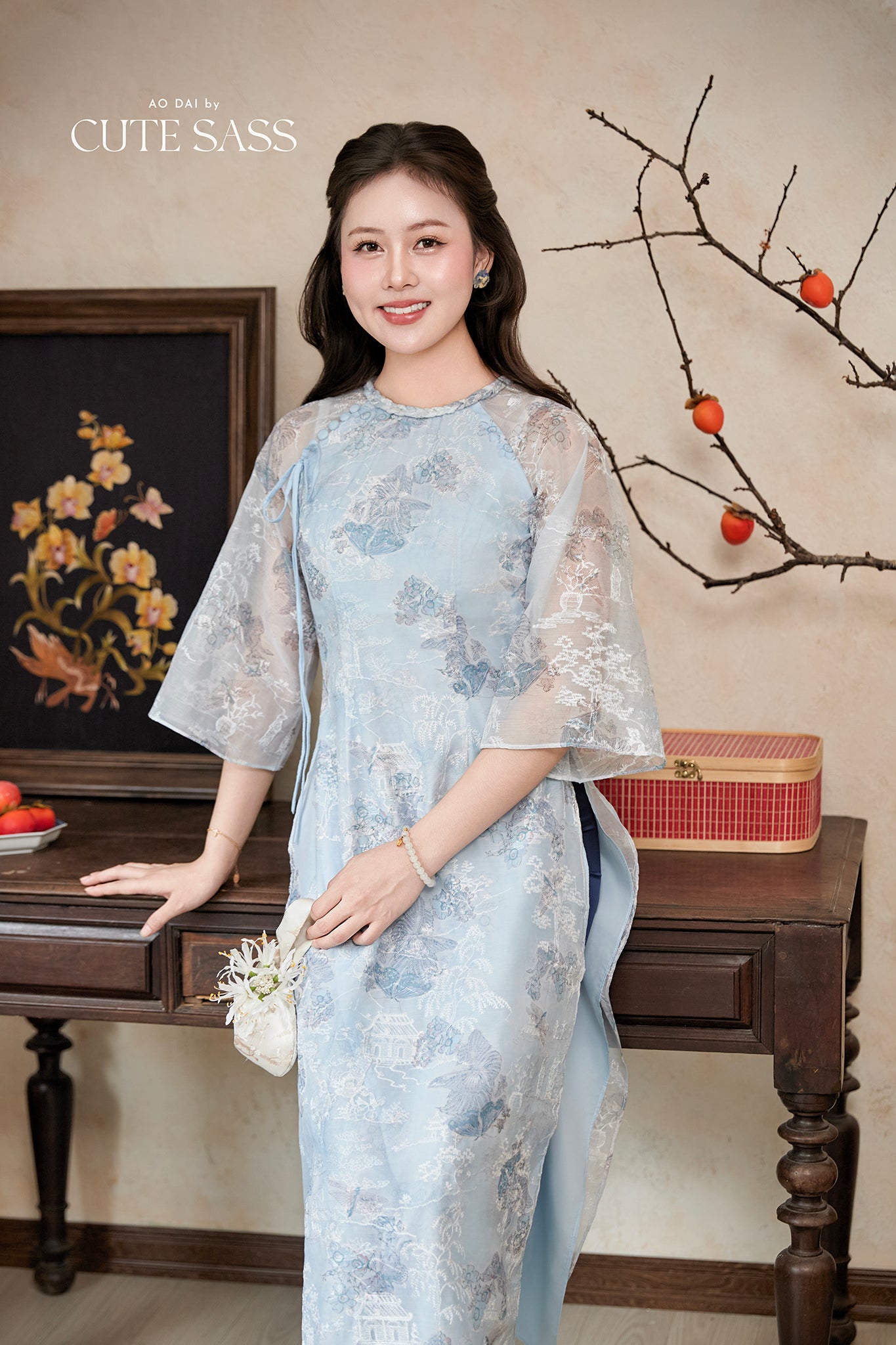 Gia Nghi - Family Blue Mountain Matching Ao Dai Set