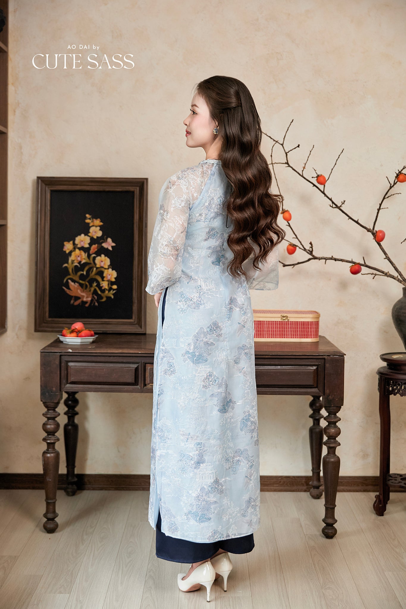 Gia Nghi - Family Blue Mountain Matching Ao Dai Set
