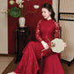 Gia Nghi - Family Red Lace Matching Ao Dai Set
