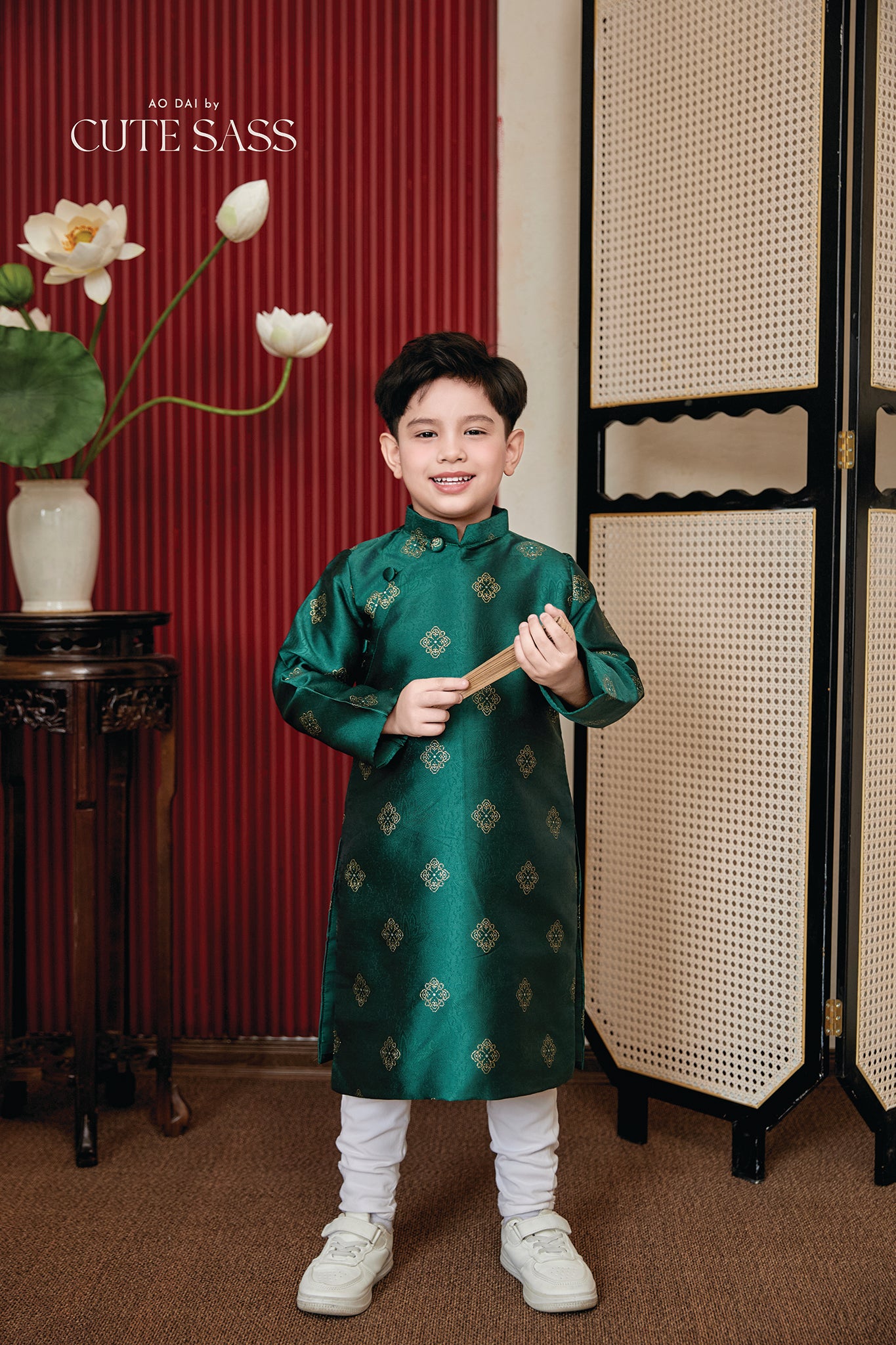 Gia Nghi - Family Green Butterfly Matching Ao Dai Set