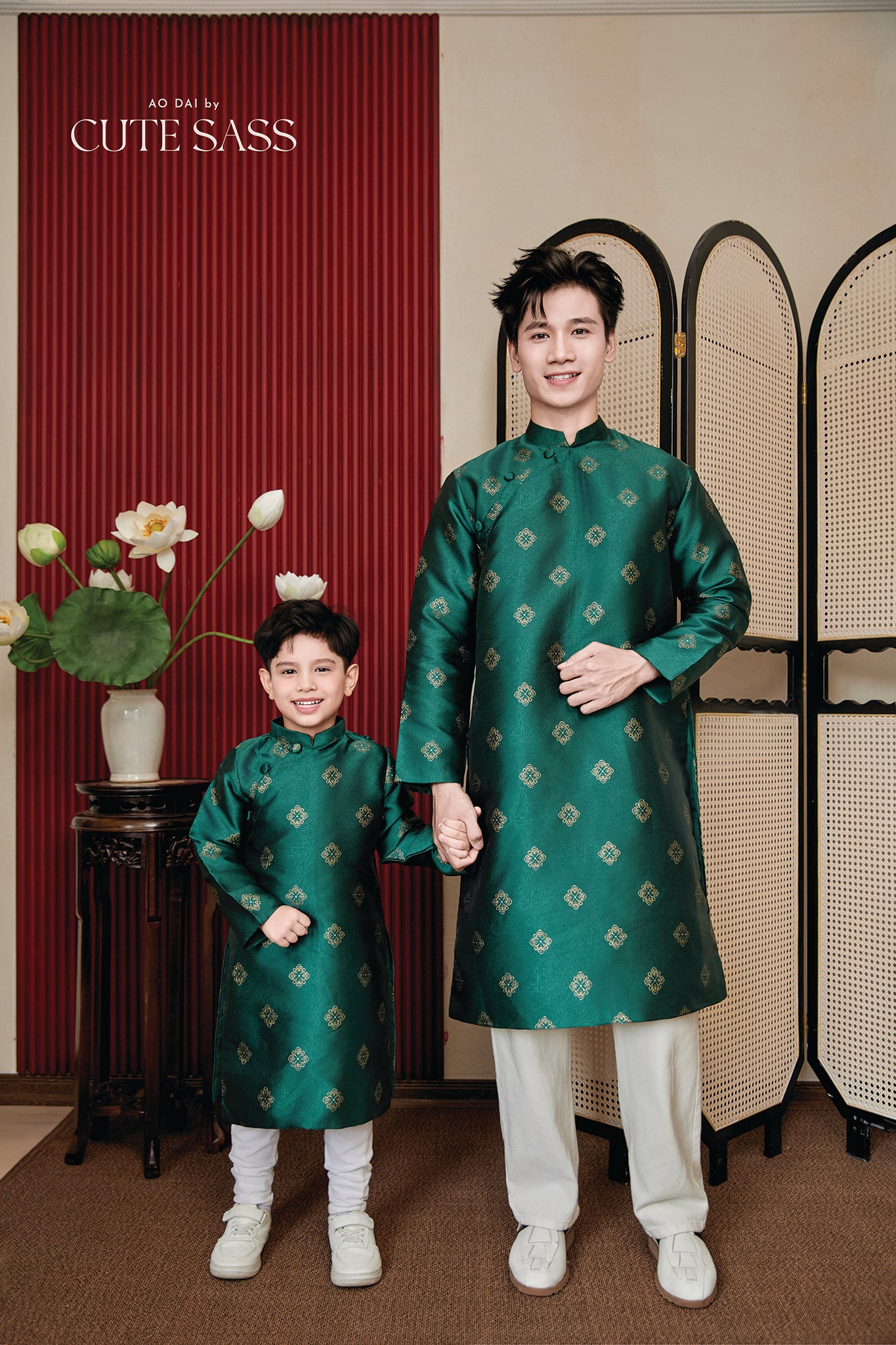 Gia Nghi - Family Green Butterfly Matching Ao Dai Set