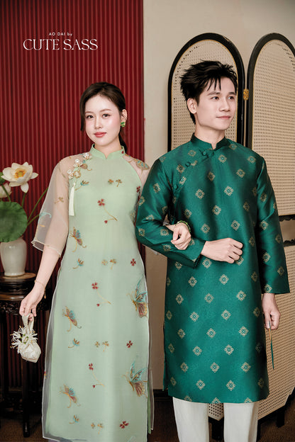 Gia Nghi - Family Green Butterfly Matching Ao Dai Set 53BC/54B