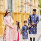 Gia Hòa - Family Pink/Blue Gold Gam Matching Ao Dai Set