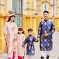 Gia Hòa - Family Pink/Blue Gold Gam Matching Ao Dai Set