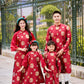 Gia Hòa - Family Red Gold Gam Matching Ao Dai Set 58A