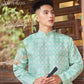 Men and Boy Mint Green Gam Square Ao Dai Top 63E