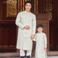 Men and Boy Cream Gam Square Ao Dai Top 58D