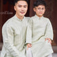 Men and Boy Cream Gam Square Ao Dai Top 58D