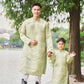 Men and Boy Light Green Mountain Matching Ao Dai 19D