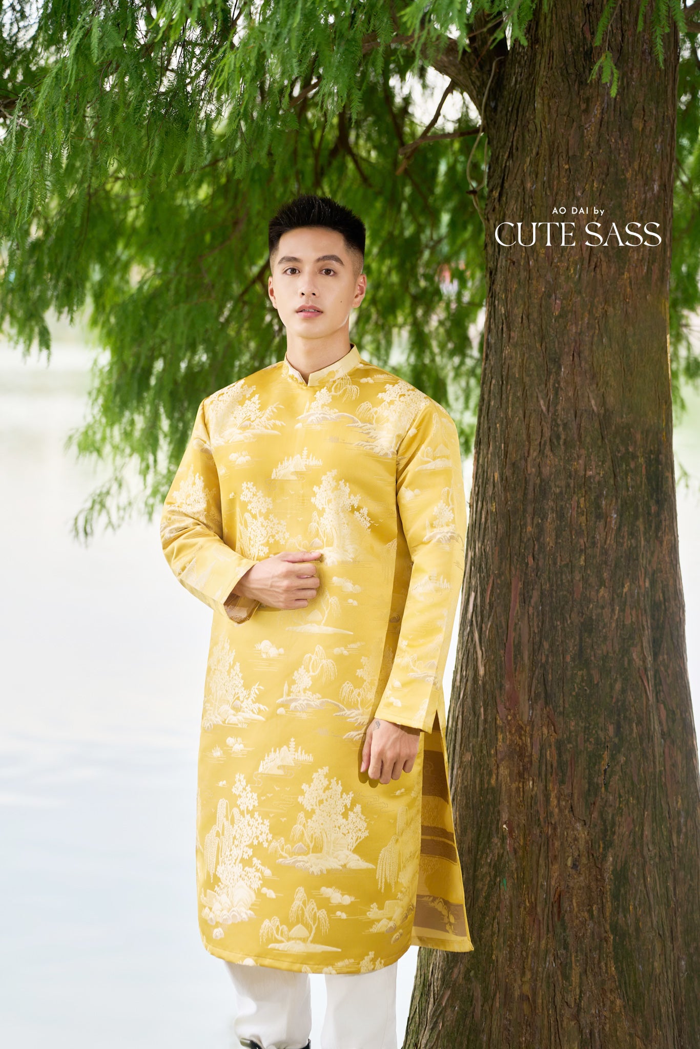 Men and Boy Yellow Mountain Matching Ao Dai 61A