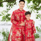 Men and Boy Red Mountain Matching Ao Dai 36A