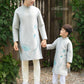Gia Hòa - Family Gray/White Embroidery Lotus Ao Dai Set