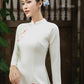 Gia Hòa - Family Gray/White Embroidery Lotus Ao Dai Set