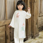 Gia Hòa - Family Gray/White Embroidery Lotus Ao Dai Set
