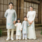 Gia Hòa - Family Gray/White Embroidery Lotus Ao Dai Set