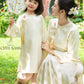 Gia Hòa - Mom and Daughter Cream with Hibiscus Flower Pin Ao Dai Set