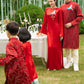 Gia Hòa - Family Red Ribbon Phoenix Ao Dai Set