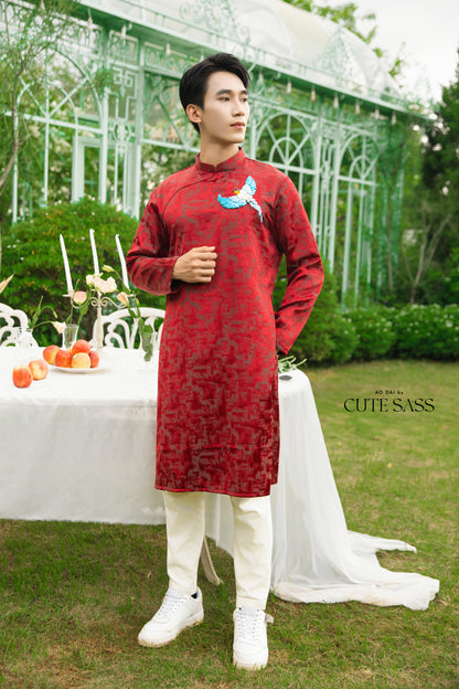 Gia Hòa - Family Red Ribbon Phoenix Ao Dai Set 52A